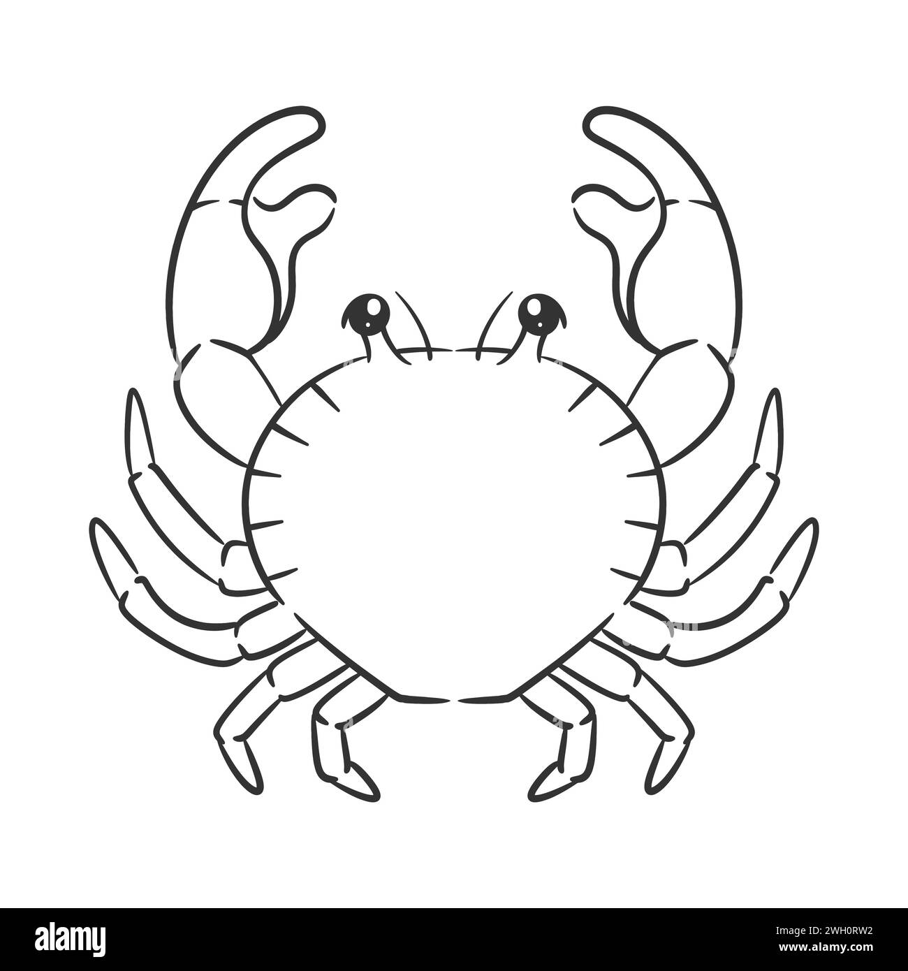 Hand drawn a crab design for coloring Stock Vector