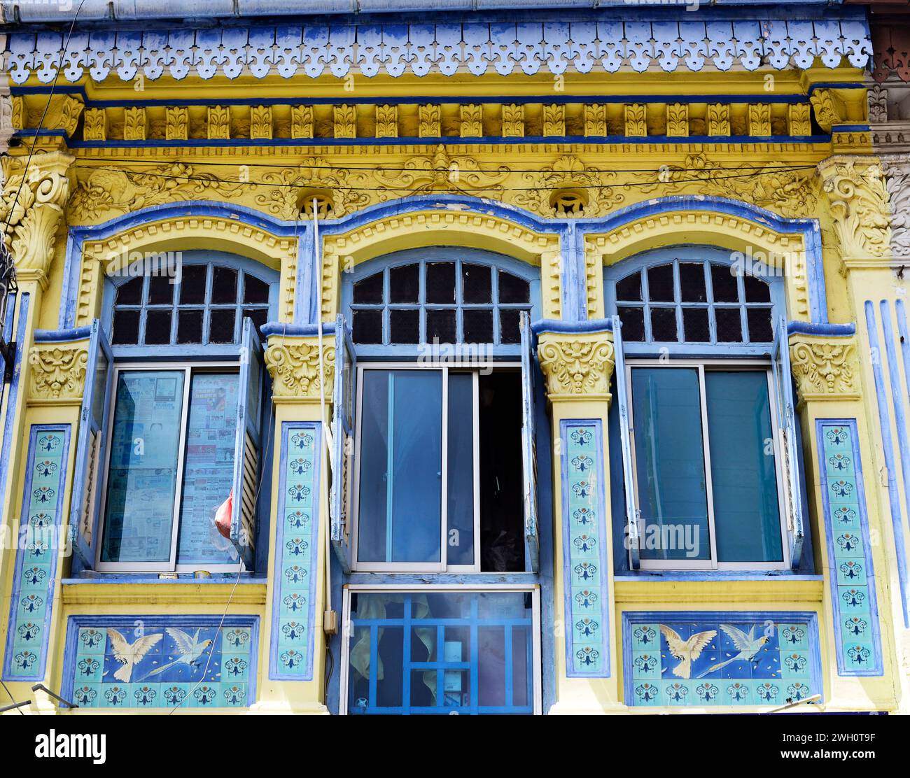 Colorful old buildings along Koon Seng Road in Singapore Stock Photo ...