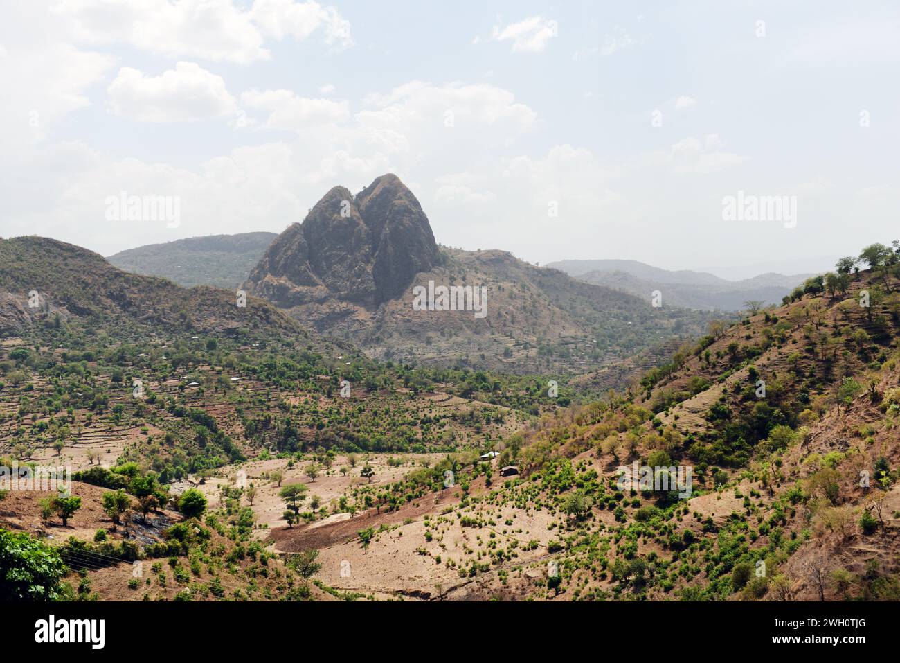 Driving from Gondar to Humera in Northwestern Ethiopia. Stock Photo