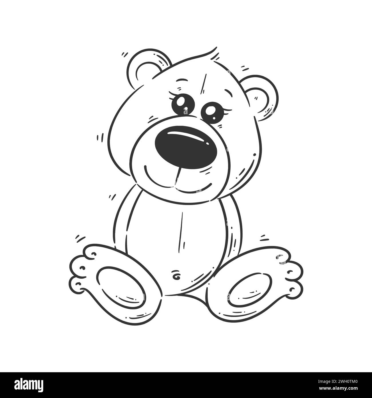 Cute polar bears design sitting for coloring Stock Vector