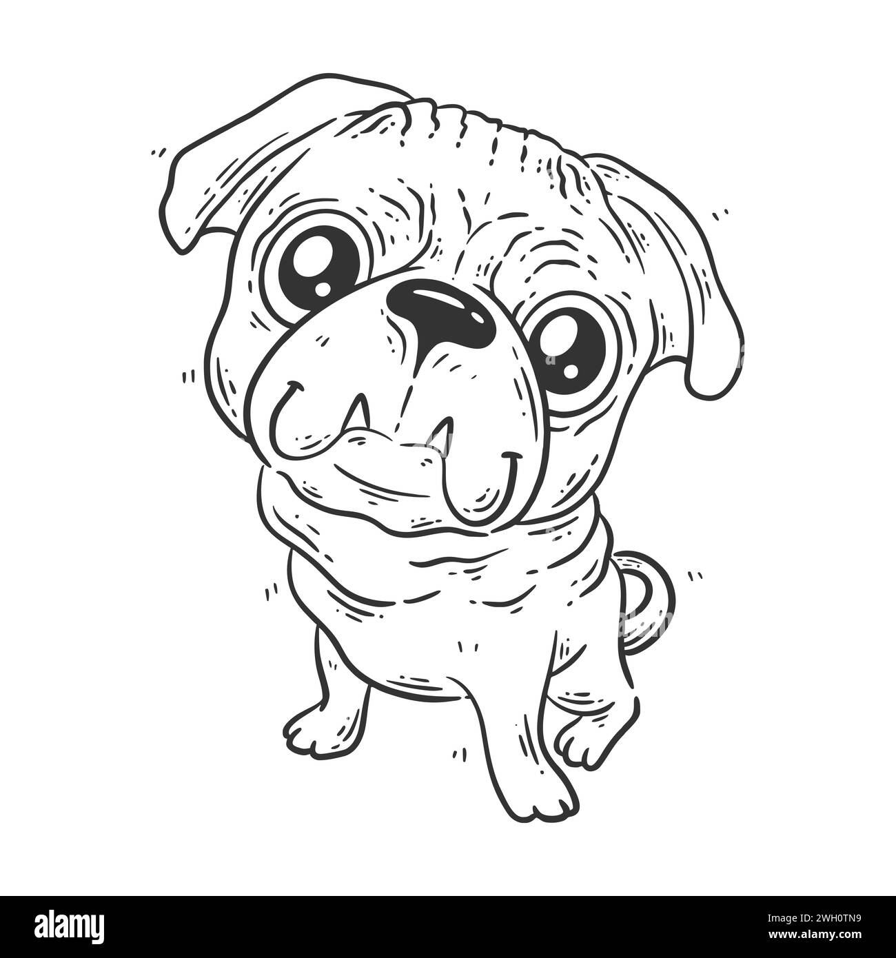 adorable-pug-puppy-for-coloring-stock-vector-image-art-alamy
