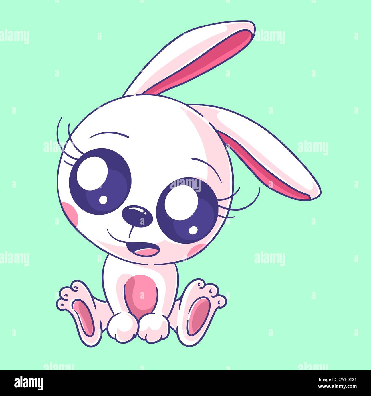 Cute bunny is sitting vector Stock Vector Image & Art - Alamy