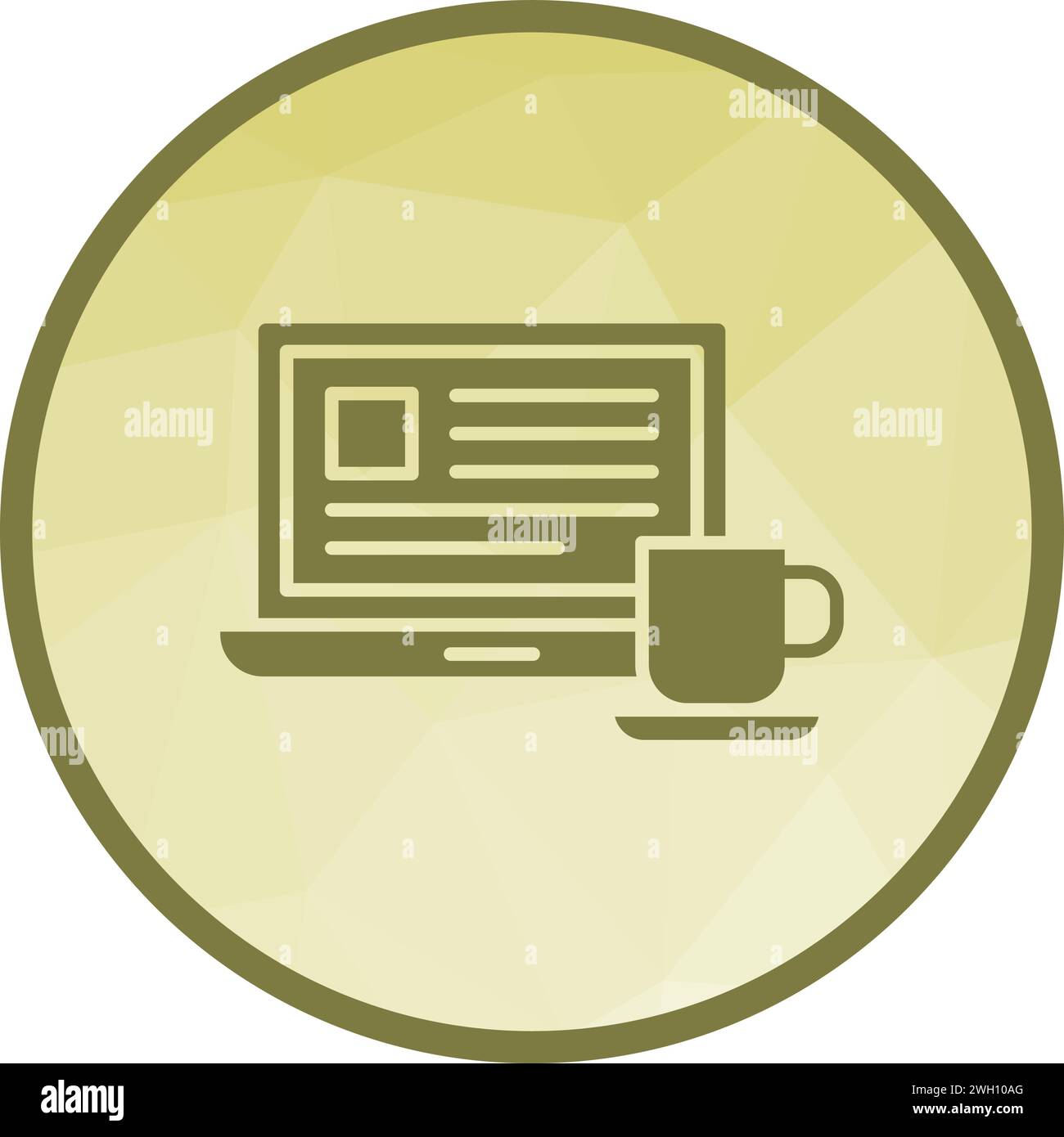 Coffee and Work icon vector image. Stock Vector
