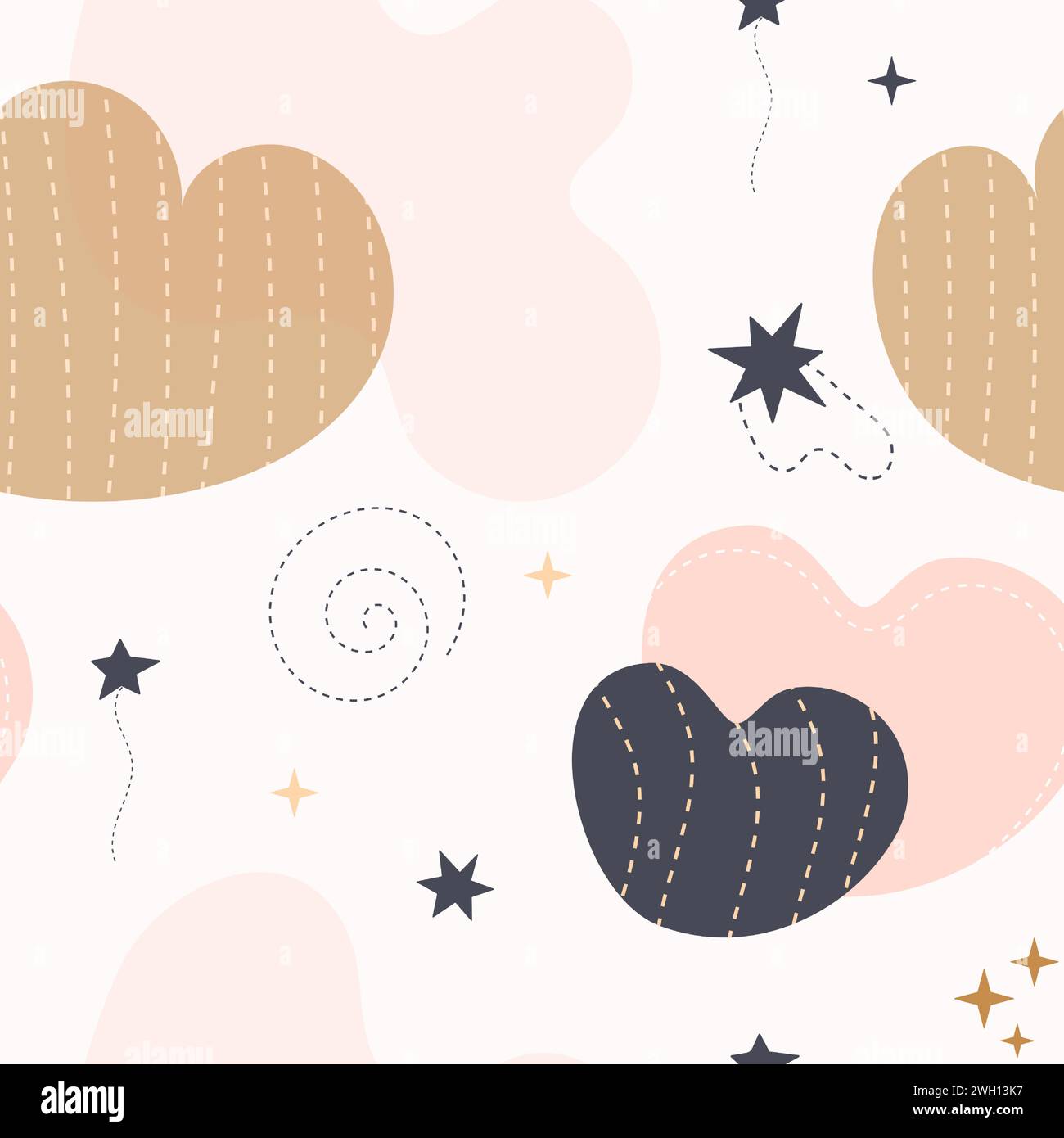 Bohemian baby pattern. Seamless baby pattern in boho style Stock Vector
