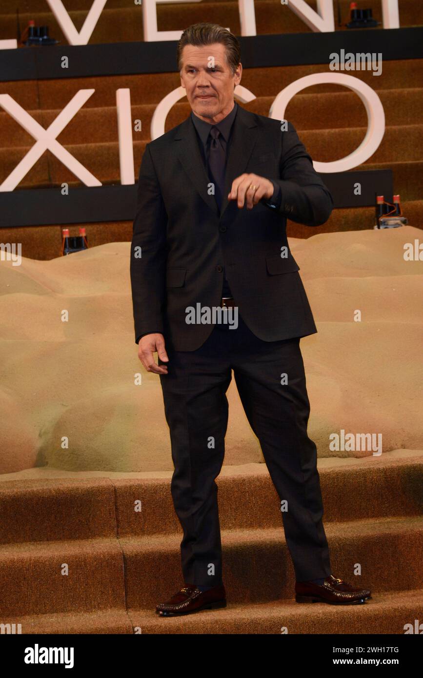 February 6, 2024, Mexico City, Ciudad de Mexico, Mexico: February 6, 2024, Mexico City, Mexico: Actor Josh Brolin, attends the red carpet of the Fan Event for the film Dune: Part Two at Auditorio Nacional. on February 6, 2024 in Mexico City. (Credit Image: © Carlos Tischler/eyepix via ZUMA Press Wire) EDITORIAL USAGE ONLY! Not for Commercial USAGE! Stock Photo