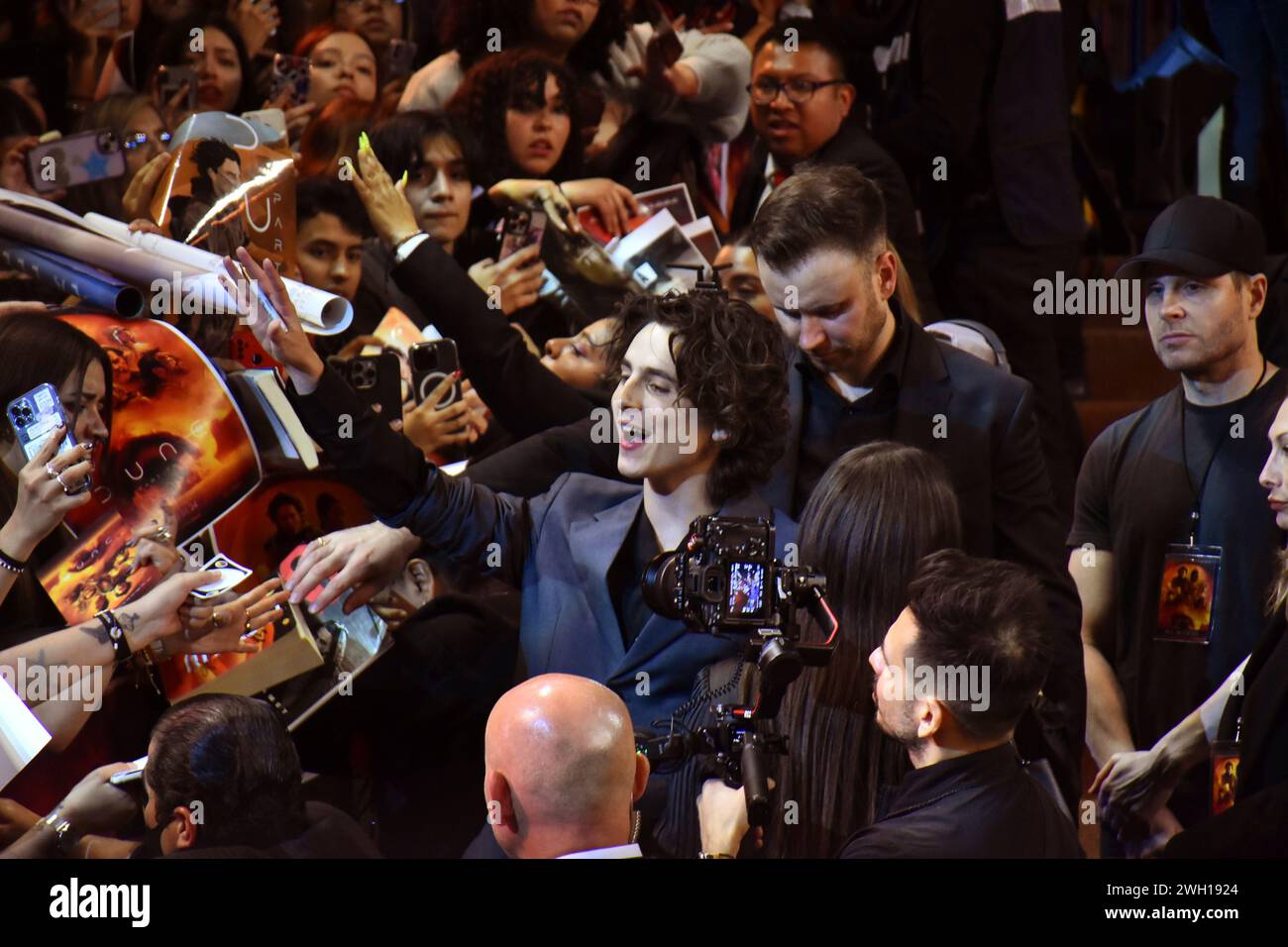 Mexico City, Mexico. 06th Feb, 2024. February 6, 2024, Mexico City, Mexico: Actor Timothée Chalamet attends the red carpet of the Fan Event for the film Dune: Part Two at Auditorio Nacional. on February 6, 2024 in Mexico City. (Photo by Carlos Tischler/ Eyepix/Sipa USA) Credit: Sipa USA/Alamy Live News Stock Photo