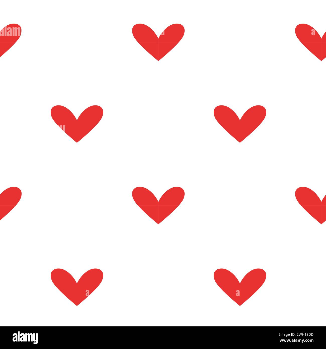 Red Heart seamless pattern. Vector illustration in flat style ...