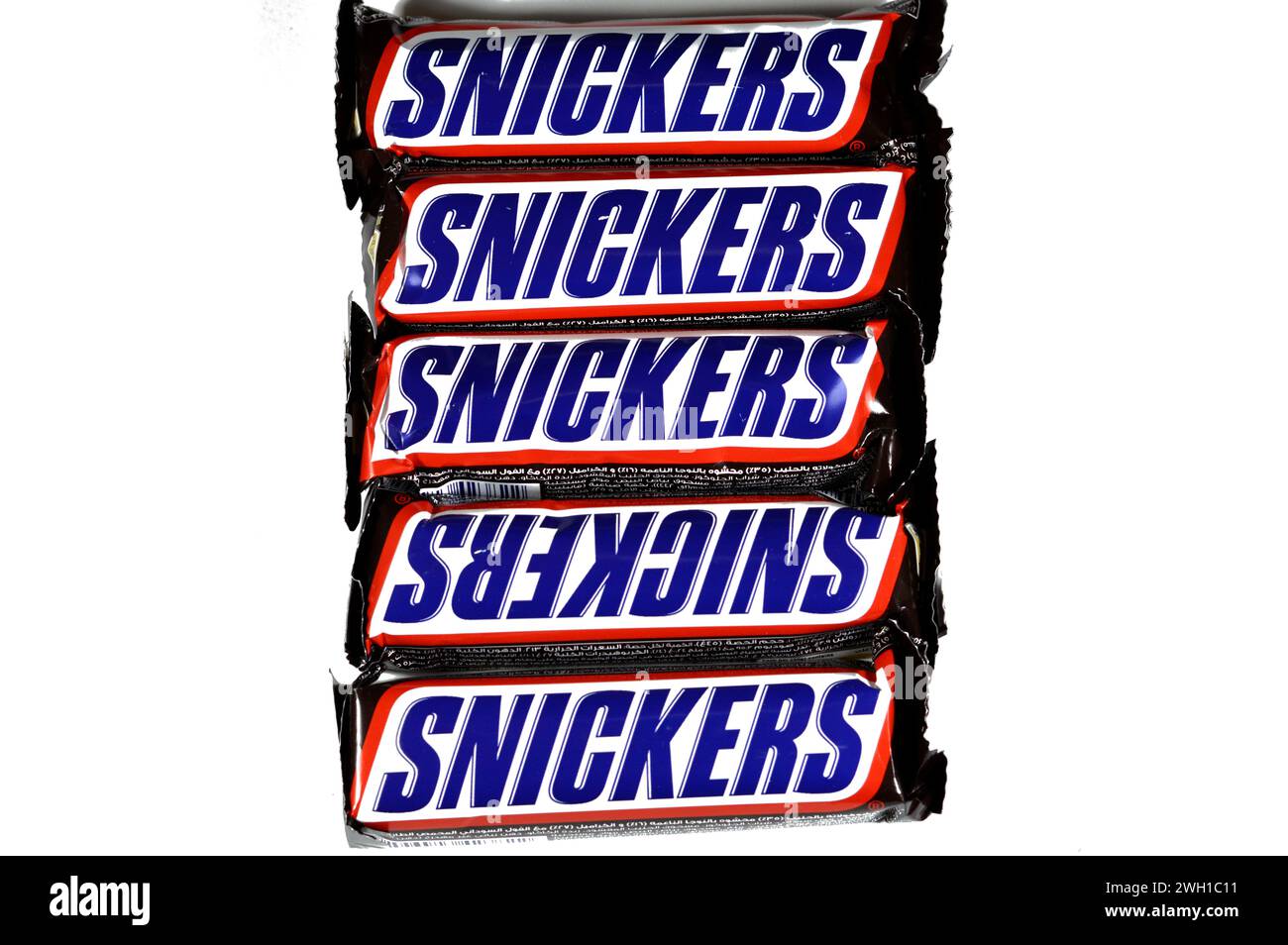 Cairo, Egypt, February 4 2024 Snickers, a brand of chocolate bar