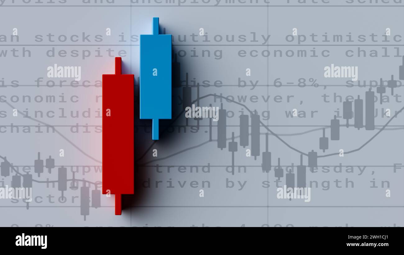 stock chart background with stock market news text.3d rendering Stock ...