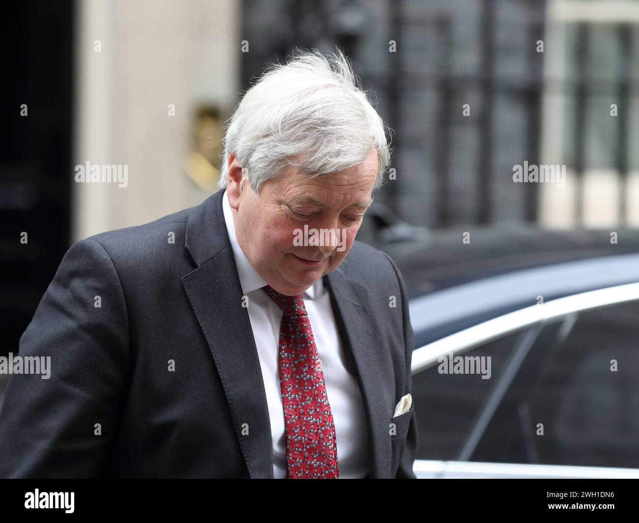 London, United Kingdom. 6th February, 2024. Lord True, Leader of the House of Lords leaves after the Cabinet Meeting. Stock Photo