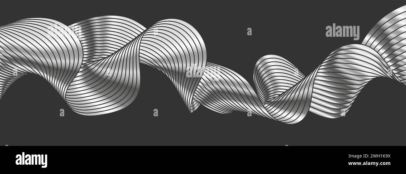 A colorful wave. Gradient design of a sinuous line. Vector illustration