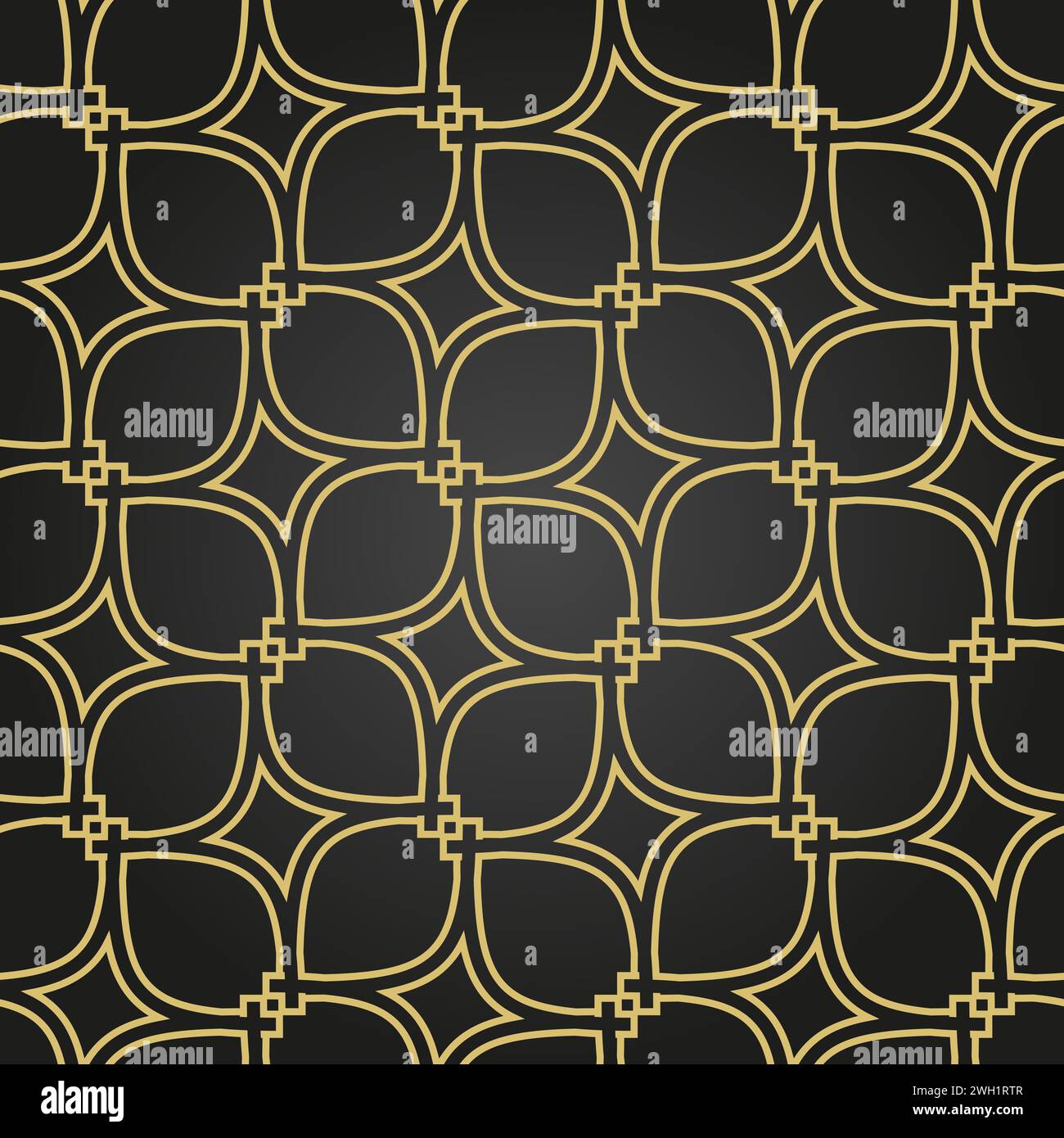 Seamless ornament in arabian style. Geometric abstract black and golden ...