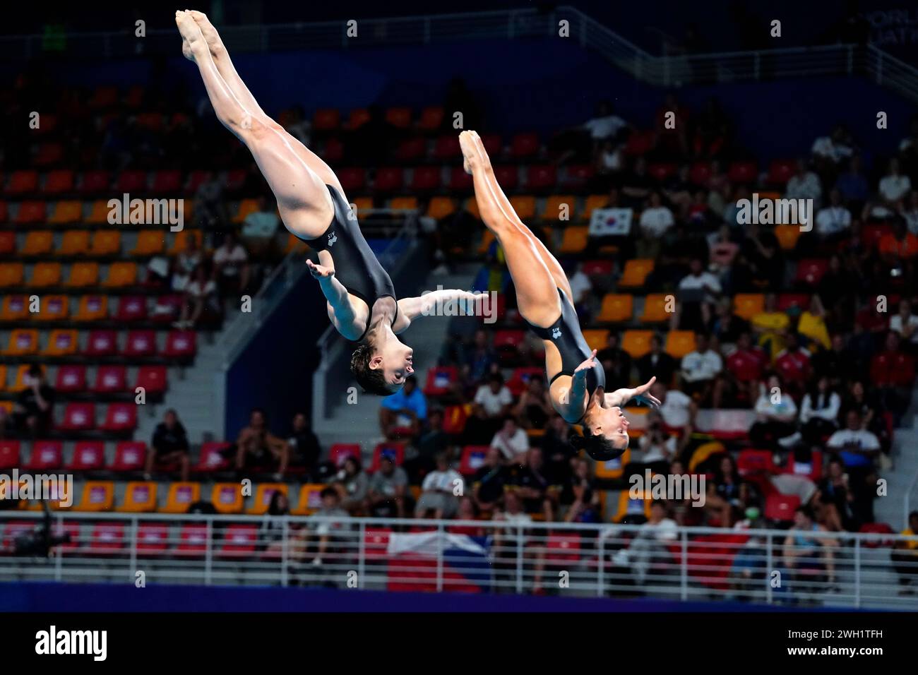 Annabelle Smith and Maddison Keeney of Australia compete during the