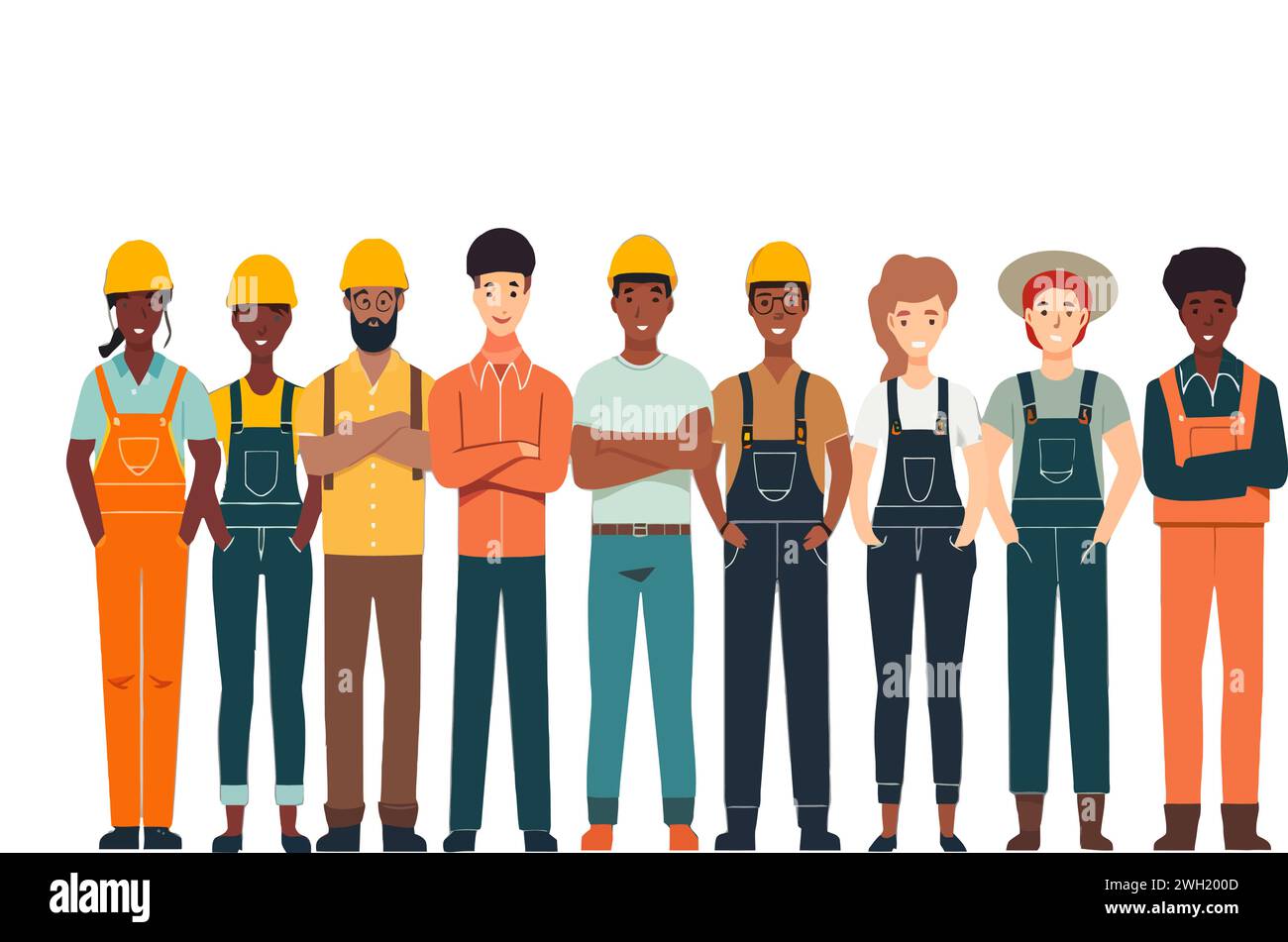 Various occupations people. Vector. Thank You Essential Workers Concept