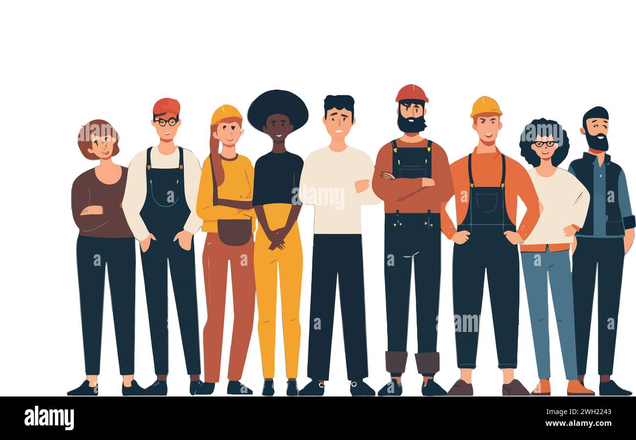 Various occupations people. Vector. Thank You Essential Workers Concept