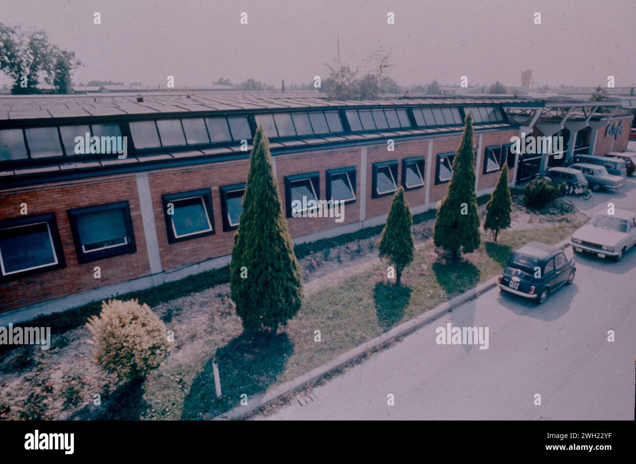 Outside view of Bieffe design steel furniture factory, Caselle, Italy