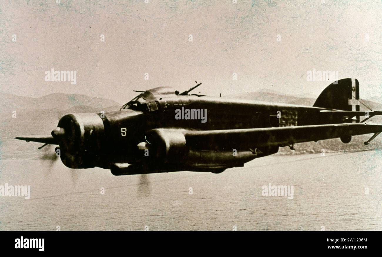 Italian  three-engined medium bomber aircraft Savoia-Marchetti SM.79 Sparviero, Italy 1940s Stock Photo