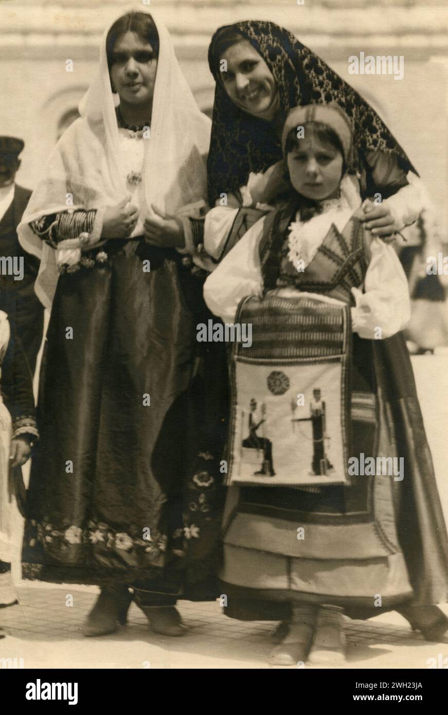 Women wearing Sardinean folk costumes, Italy 1930s Stock Photo