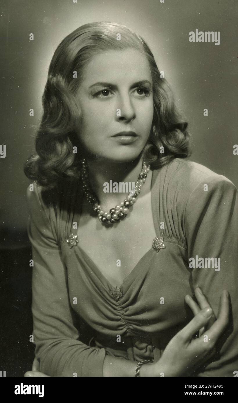 Portrait of Italian actress Rubi Dalma, Italy 1950s Stock Photo