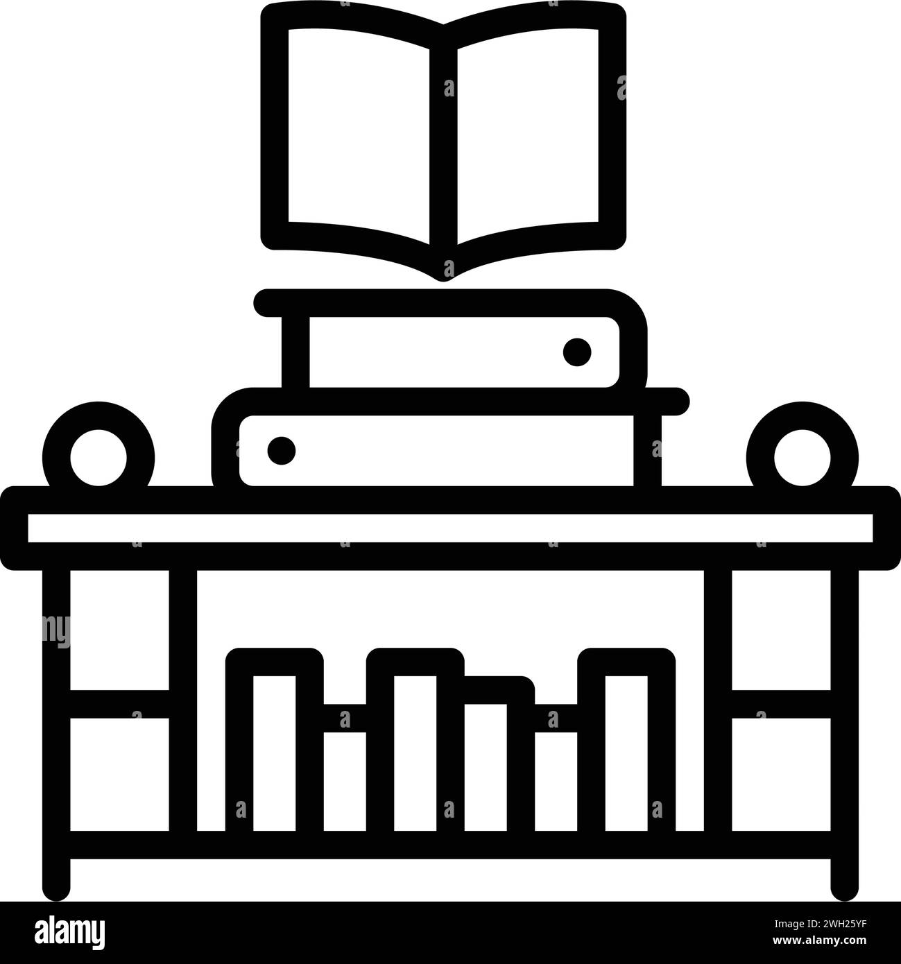 Icon for bibliography,library Stock Vector