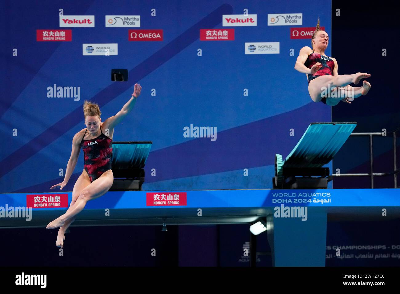 Krysta Palmer and Alison Gibson of the United States compete during the ...