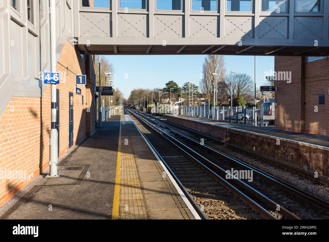 Ewell West Train Station, Surrey, UK Stock Photo