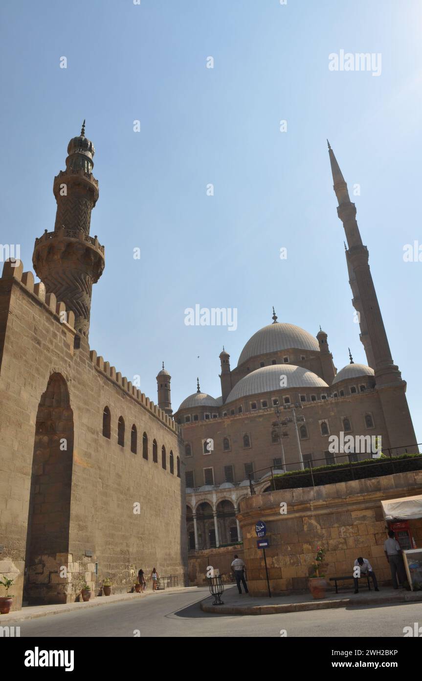 Ahmed Ibn Tulun mosque Beside Castle infront of Mohamed Aly mosque by Salah El Din Casttle Stock Photo