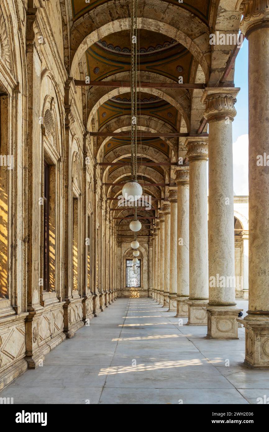 Courtyard of Mohammed Ali (or Muhammad Ali) mosque in the citadel of Cairo, Egypt Stock Photo