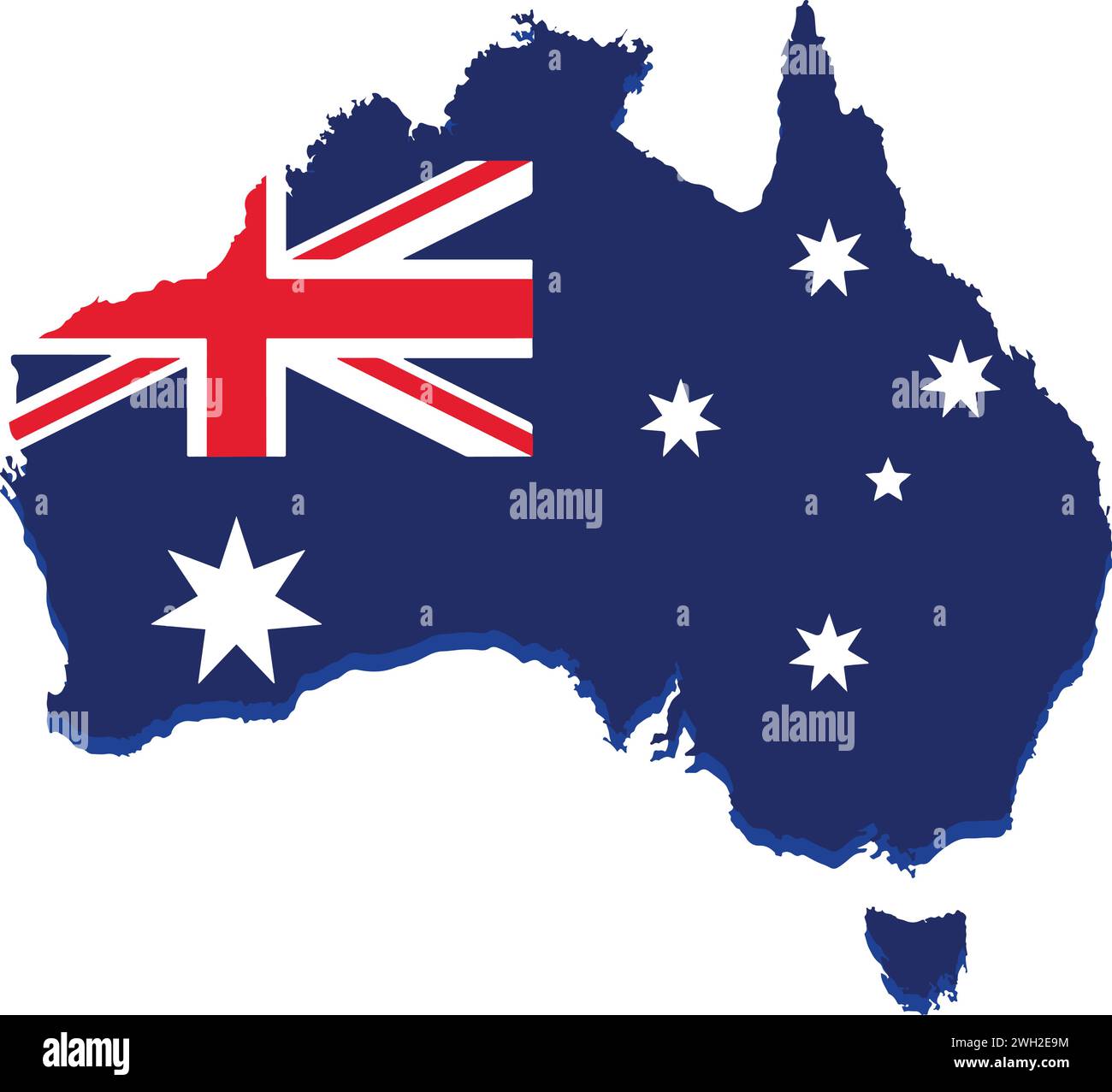 An Illustration Of The Australia Flag Map Showing The National Flag an-illustration-of-the-australia-flag-map-showing-the-national-flag