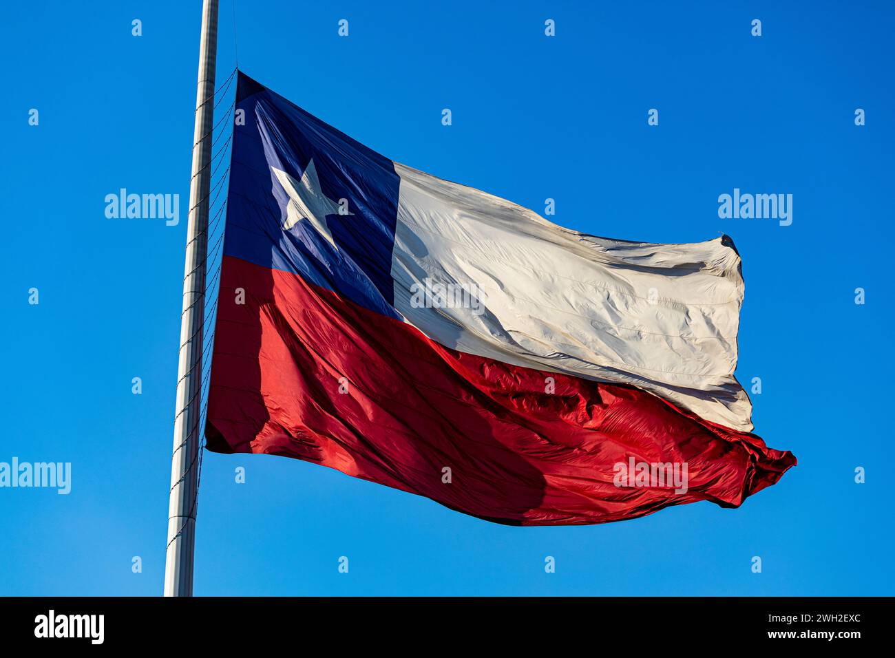 Bandera Bicentenario, Chilenean flag, Santiago de Chile, city center, 2024 Stock Photo
