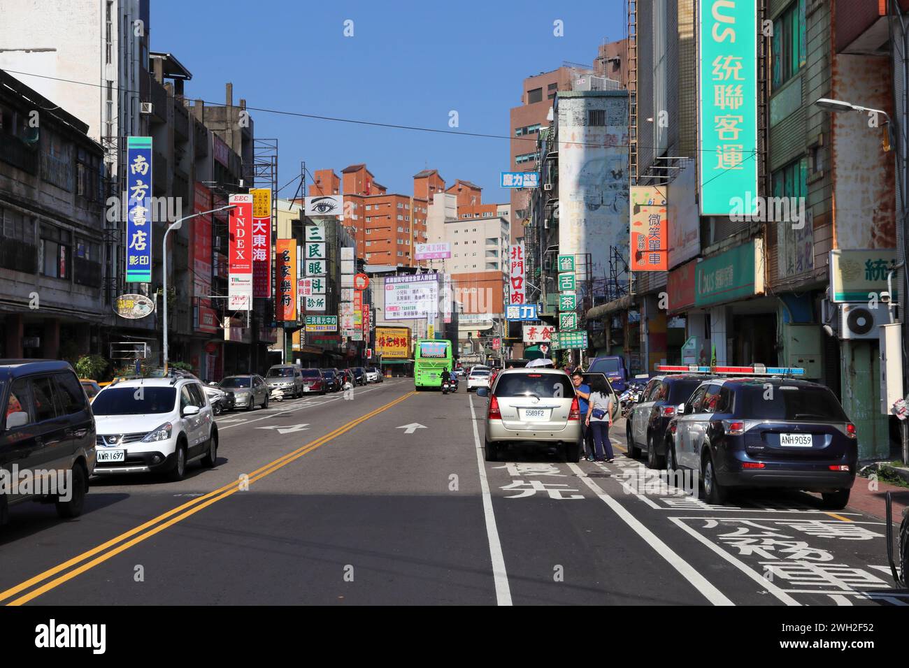 CHANGHUA, TAIWAN - DECEMBER 2, 2018: City street view in Changhua, Taiwan. Changhua is the 12th biggest city in Taiwan with population of 235,022. Stock Photo