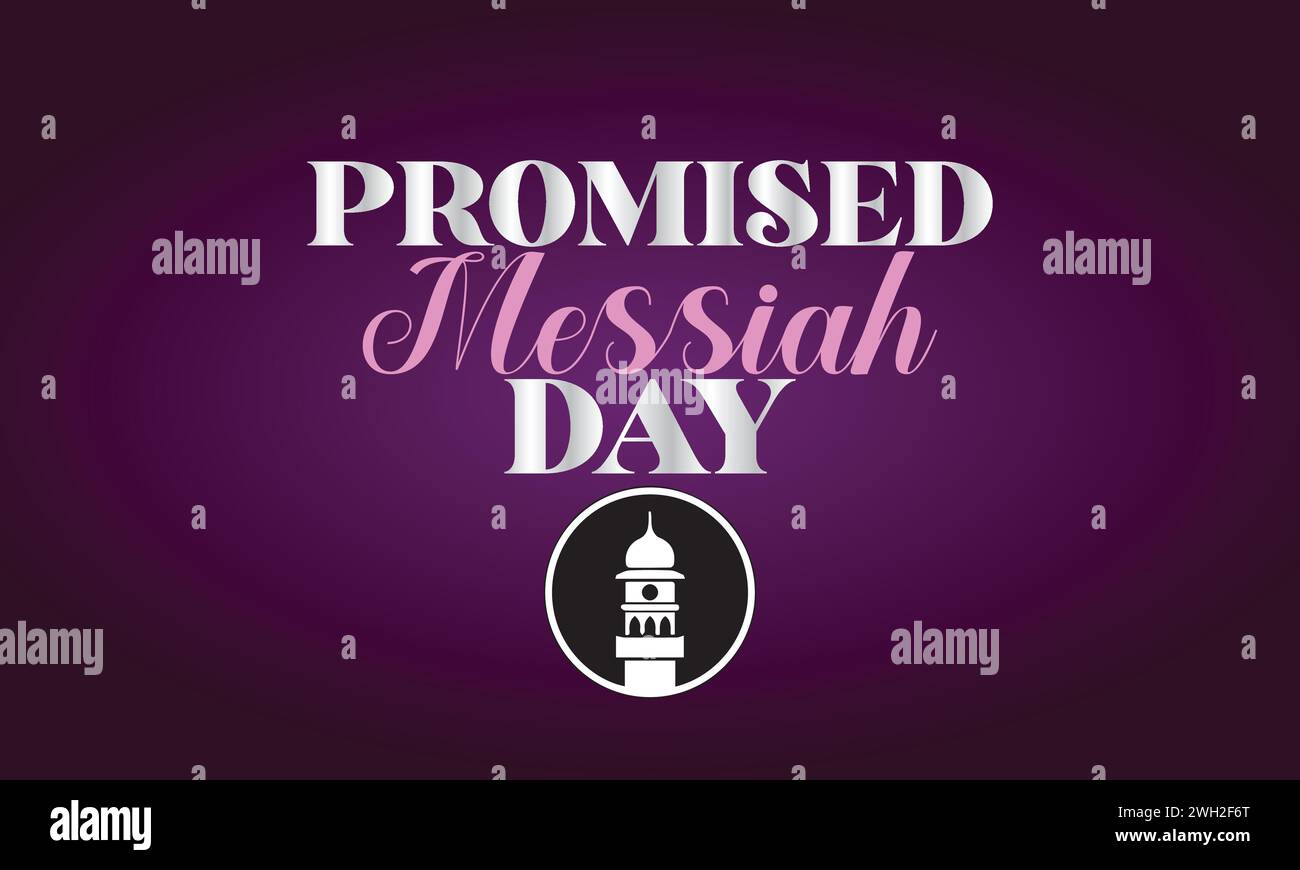 Promised Messiah Day Amazing Text Design Stock Vector