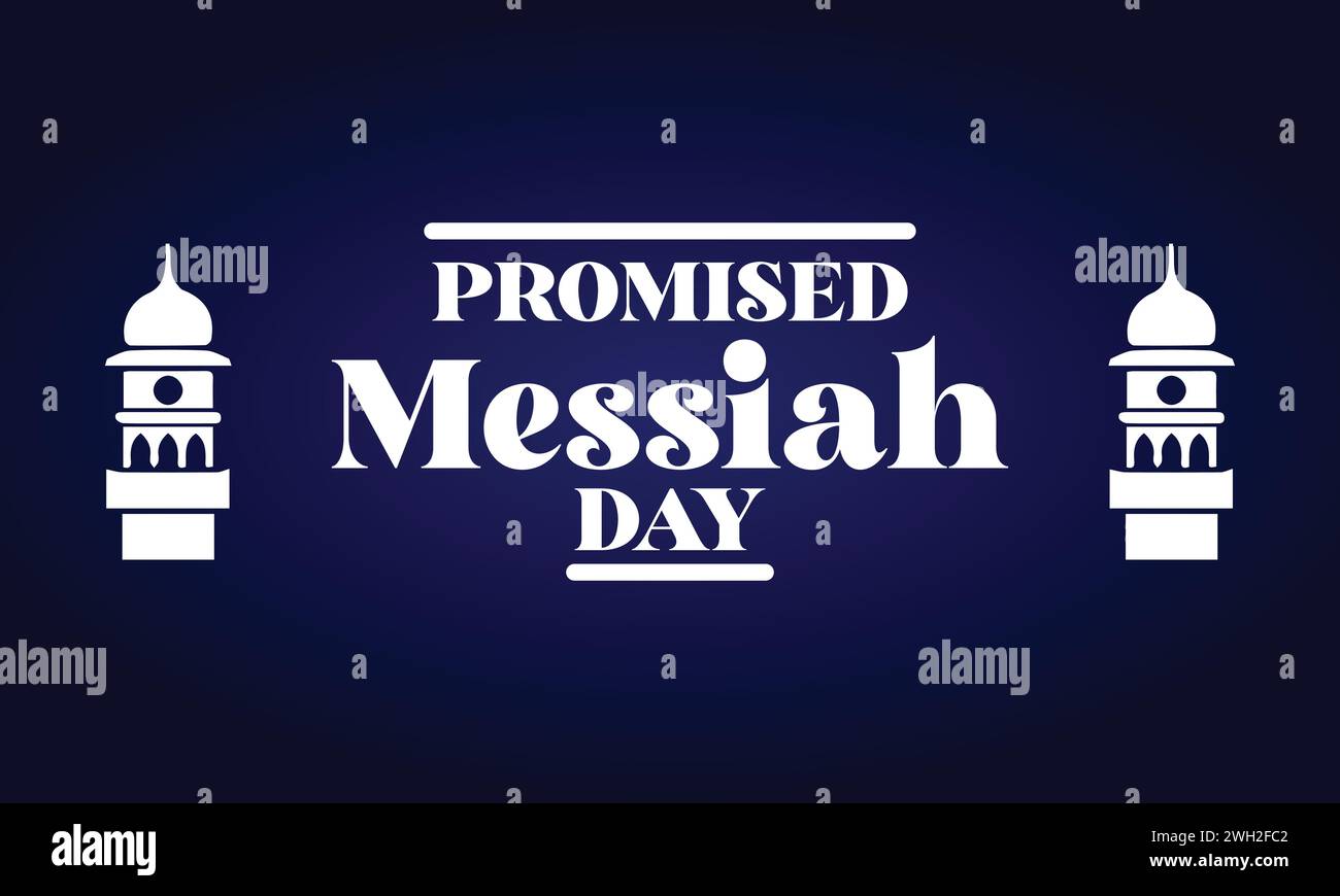Promised Messiah Day Amazing Text Design Stock Vector