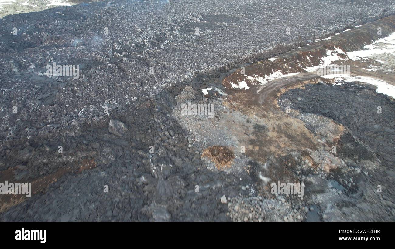 Volcanic Eruption in Grindavik, Iceland. January 2024. Drone View Stock Photo Alamy