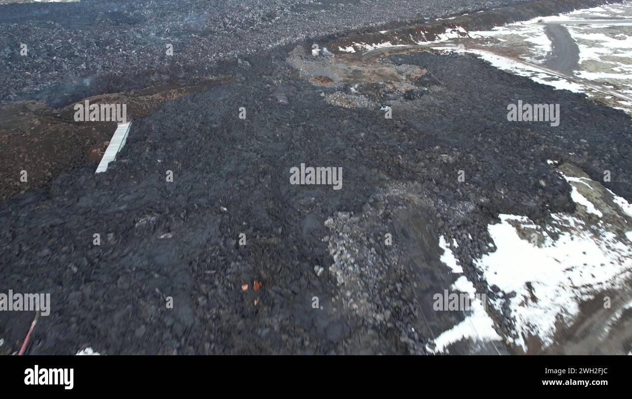 Volcanic Eruption in Grindavik, Iceland. January 2024. Drone View Stock Photo Alamy