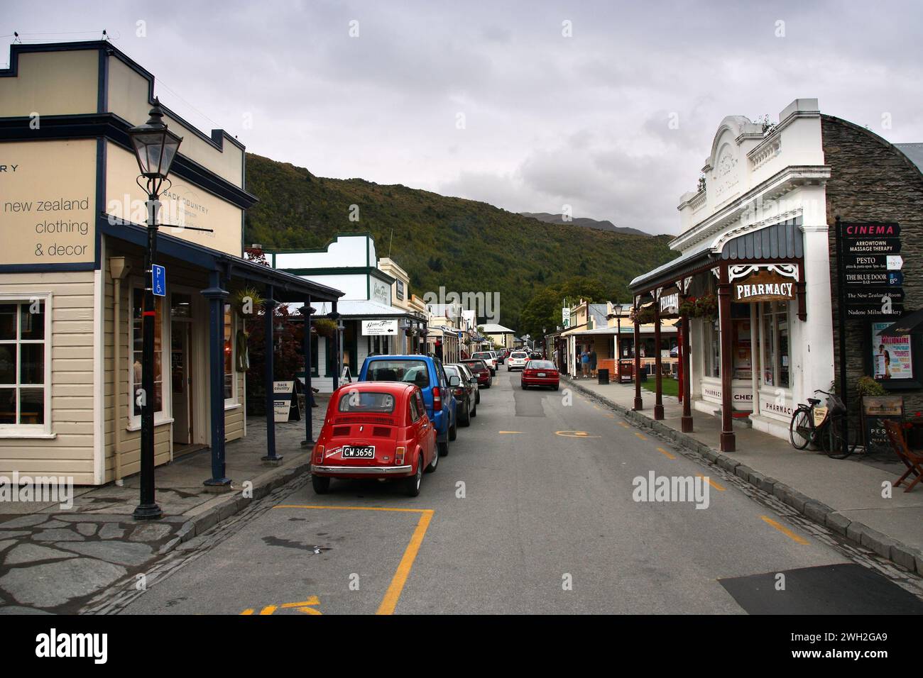 ARROWTOWN, NEW ZEALAND - FEBRUARY 29, 2009: People visit Arrowtown in New Zealand. Arrowtown is a historic gold mining town in the Otago region Stock Photo