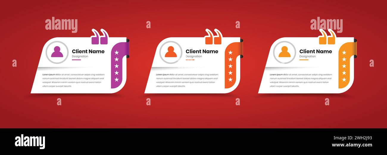 Client feedback and testimonial social media and ui card with minimal ...