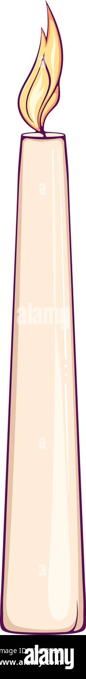 Thin burning candle color Stock Vector