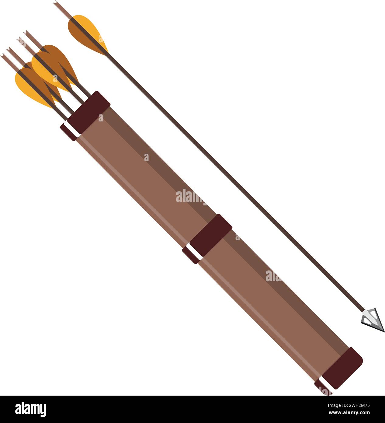 Traditional Hunting Quiver with Arrows Isolated Icon in Flat Style ...