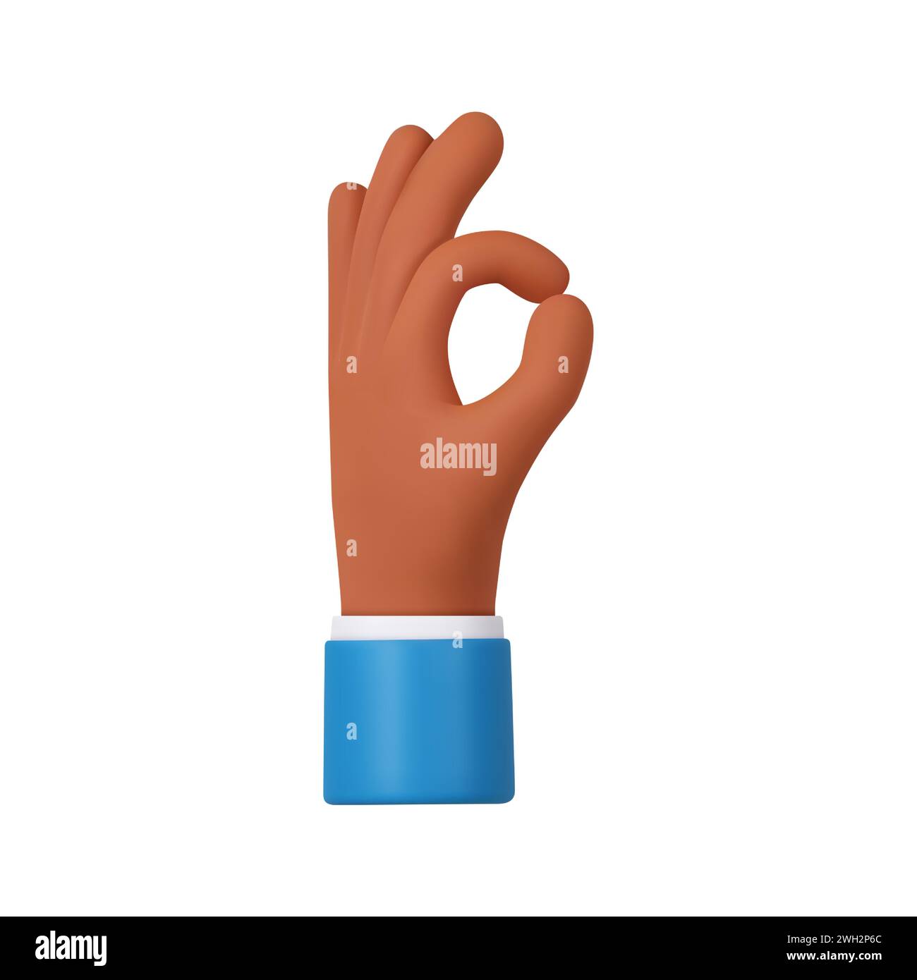 3d cartoon hand making OK gesture Stock Vector