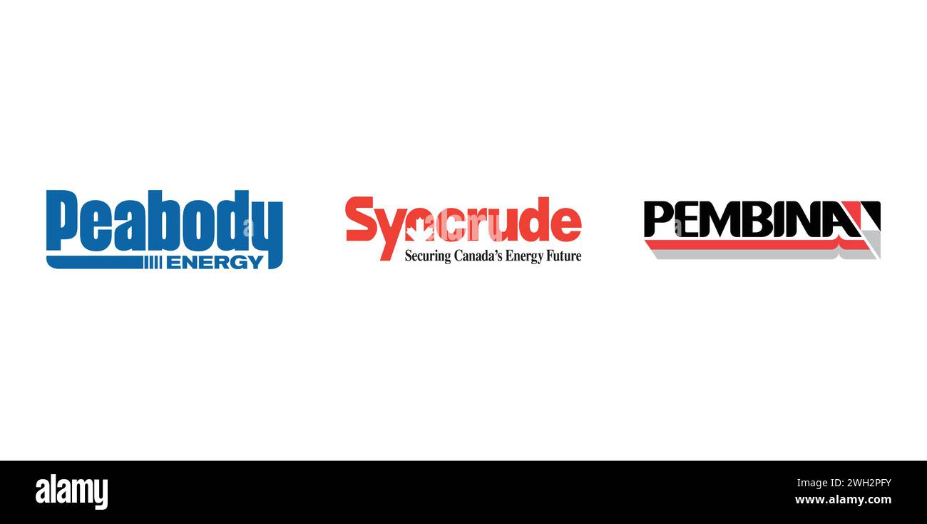 Peabody Energy, Pembina, Syncrude. Editorial brand emblem Stock Vector