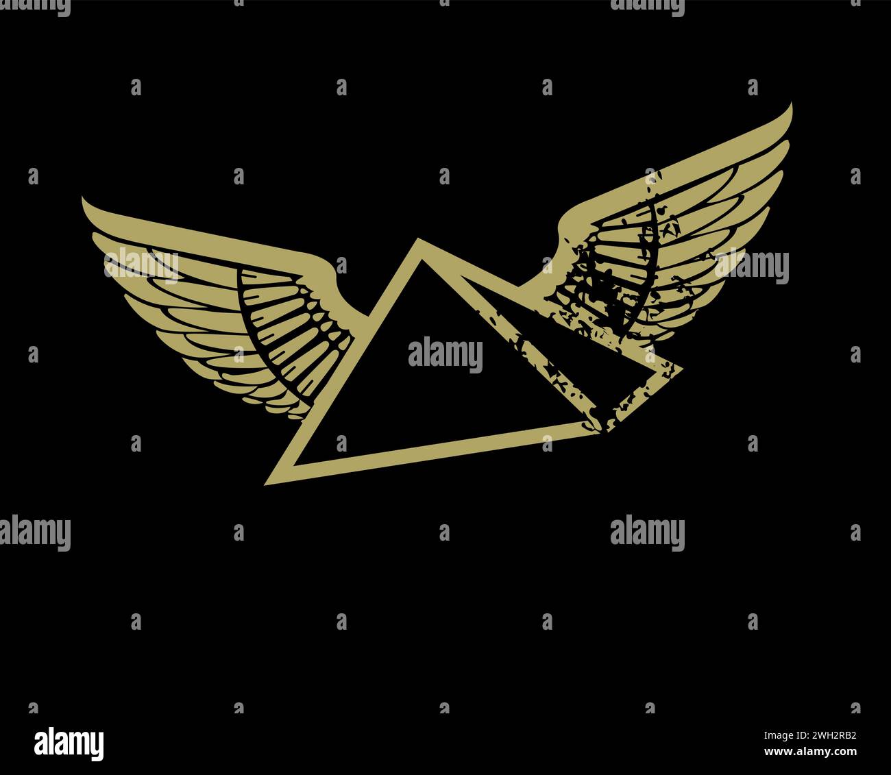 Design For T-shirt Of Egyptian Pyramid With Wings. Egyptian Symbol Of 