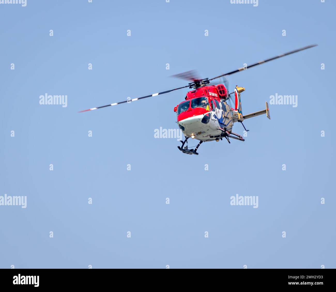 Indian Air Force's Sarang Helicopter DIsplay Team member performing