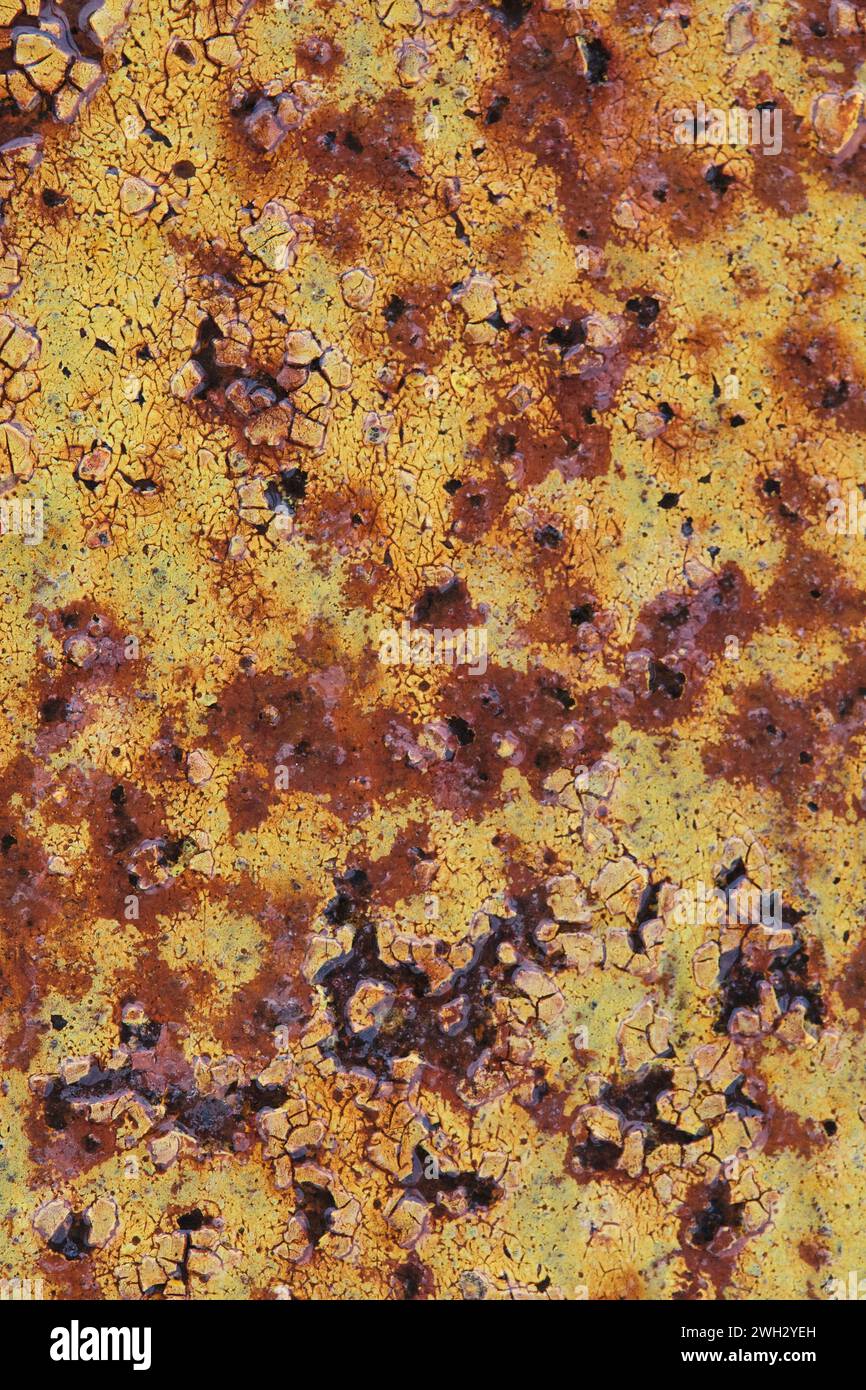 Background of old rusty painted metal Stock Photo