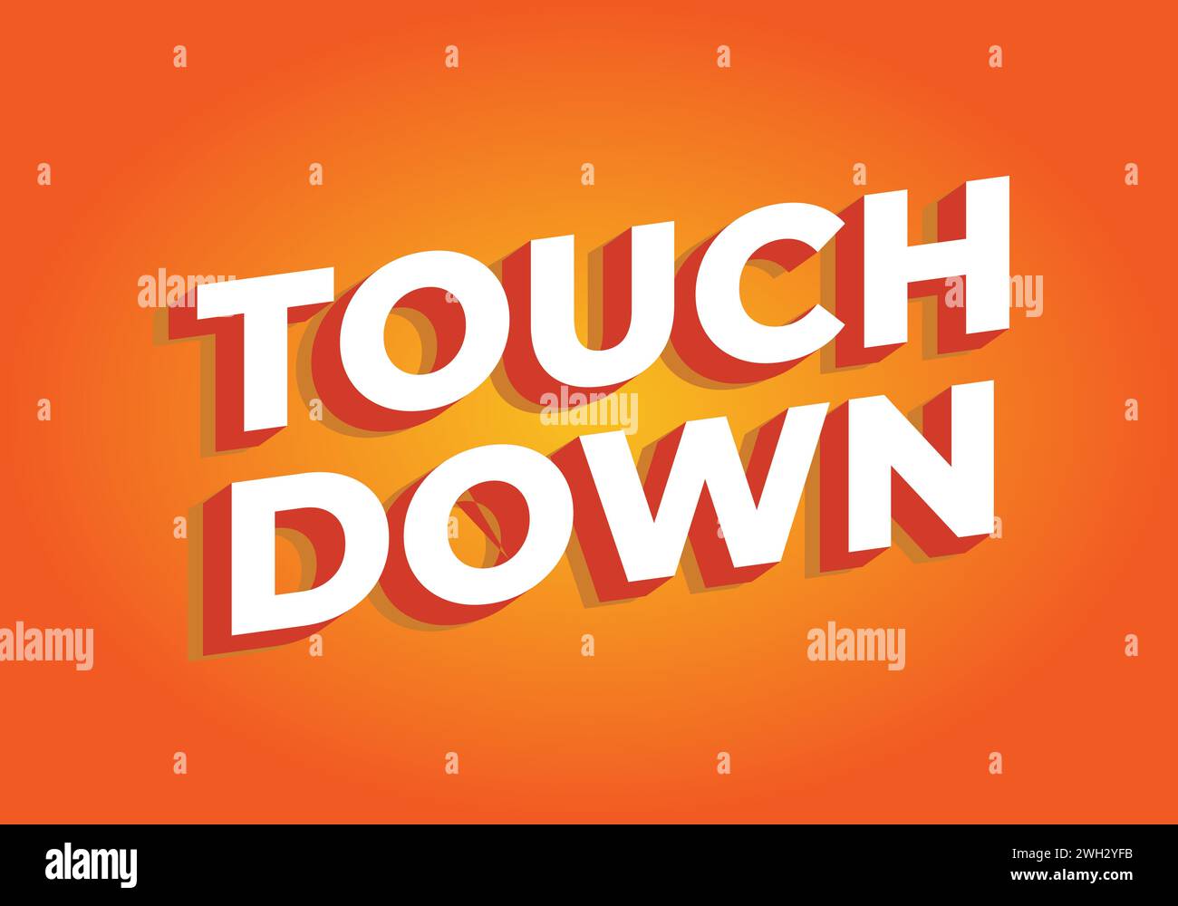 Touch down. Text effect design in eye catching color with 3d look