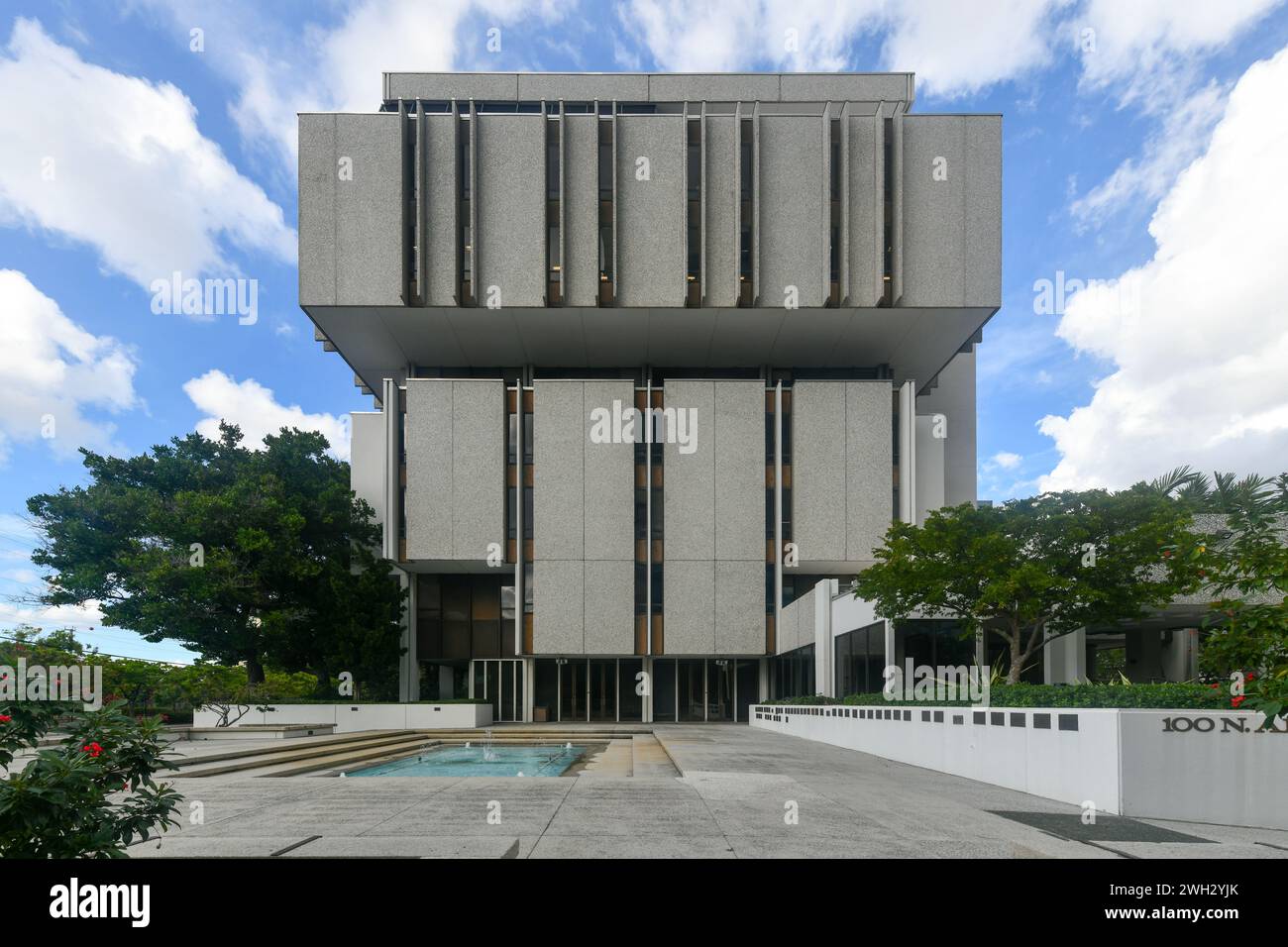 Fort Lauderdale City Hall in Florida. Built in 1969 in the Brutalist