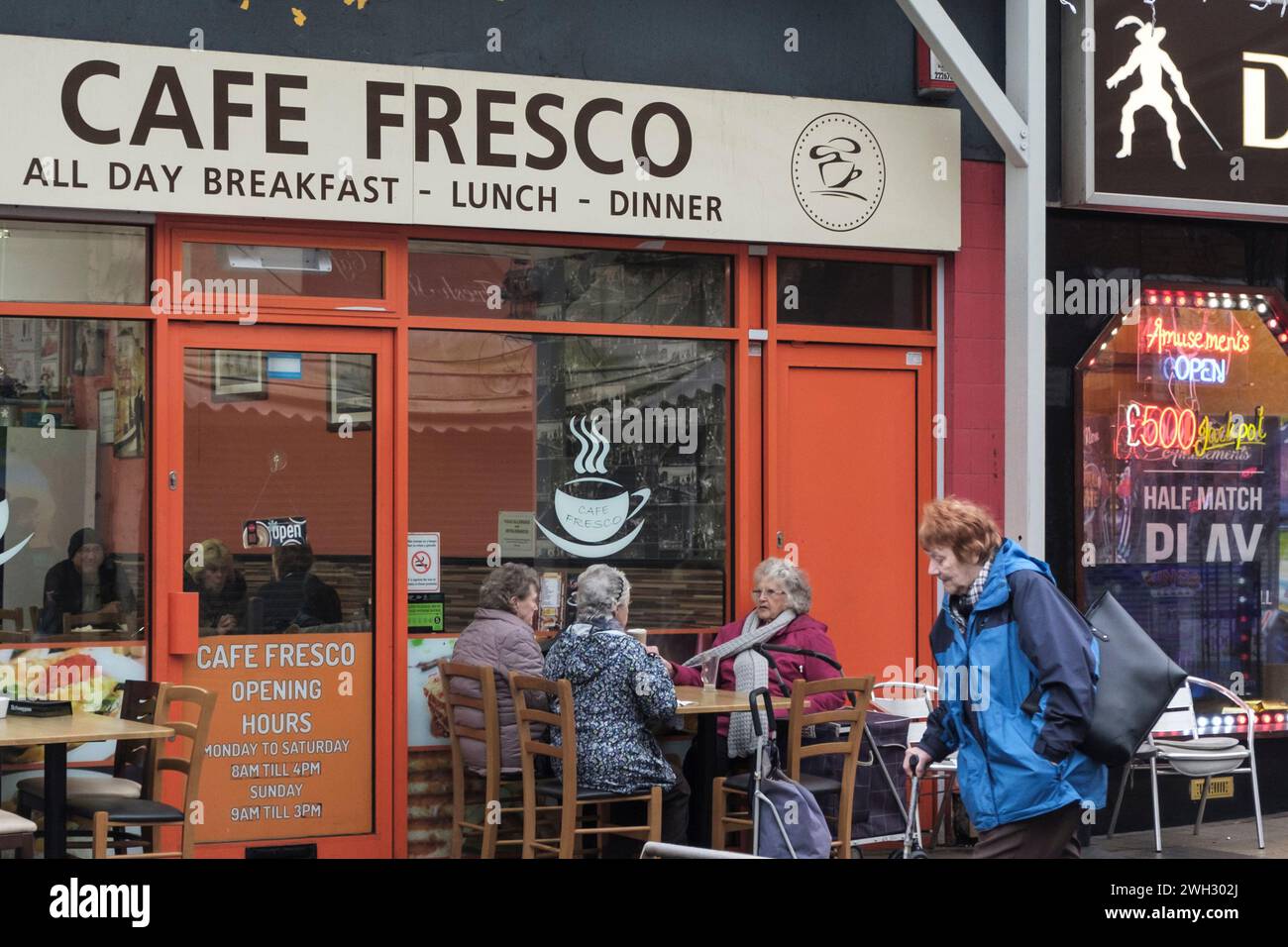 Around Port Talbot an industrial town in Neath Port Talbot Wales UK on a winters day, Cafe Fresco Stock Photo