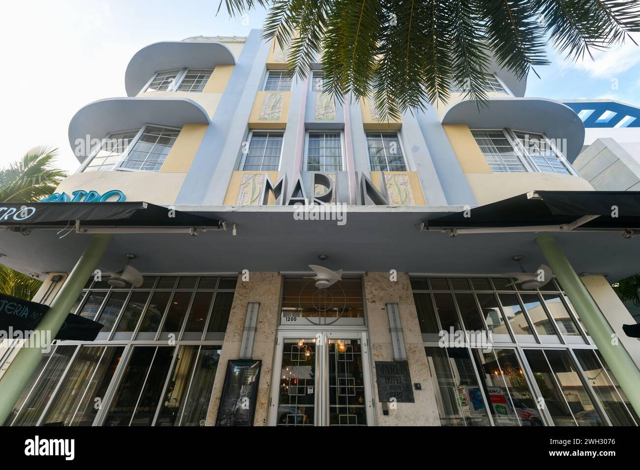 Art Deco Marlin Hotel in South Beach, Miami, Florida Stock Photo - Alamy