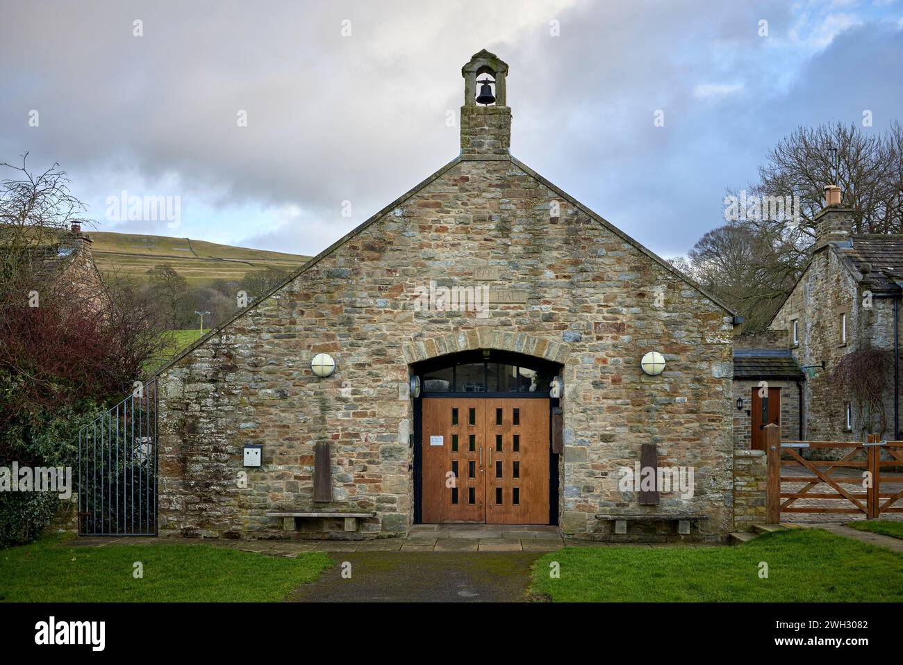 Front elevation view of The village hall built in 1999 in West Burton