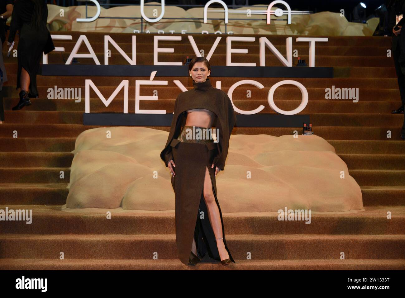 Mexico City, Mexico. 06th Feb, 2024. Actress Zendaya is attending the red carpet of the Fan Event for the film ''Dune: Part Two'' at Auditorio Nacional in Mexico City, Mexico, on February 6, 2024. (Photo by Carlos Tischler/Eyepix Group) Credit: NurPhoto SRL/Alamy Live News Stock Photo